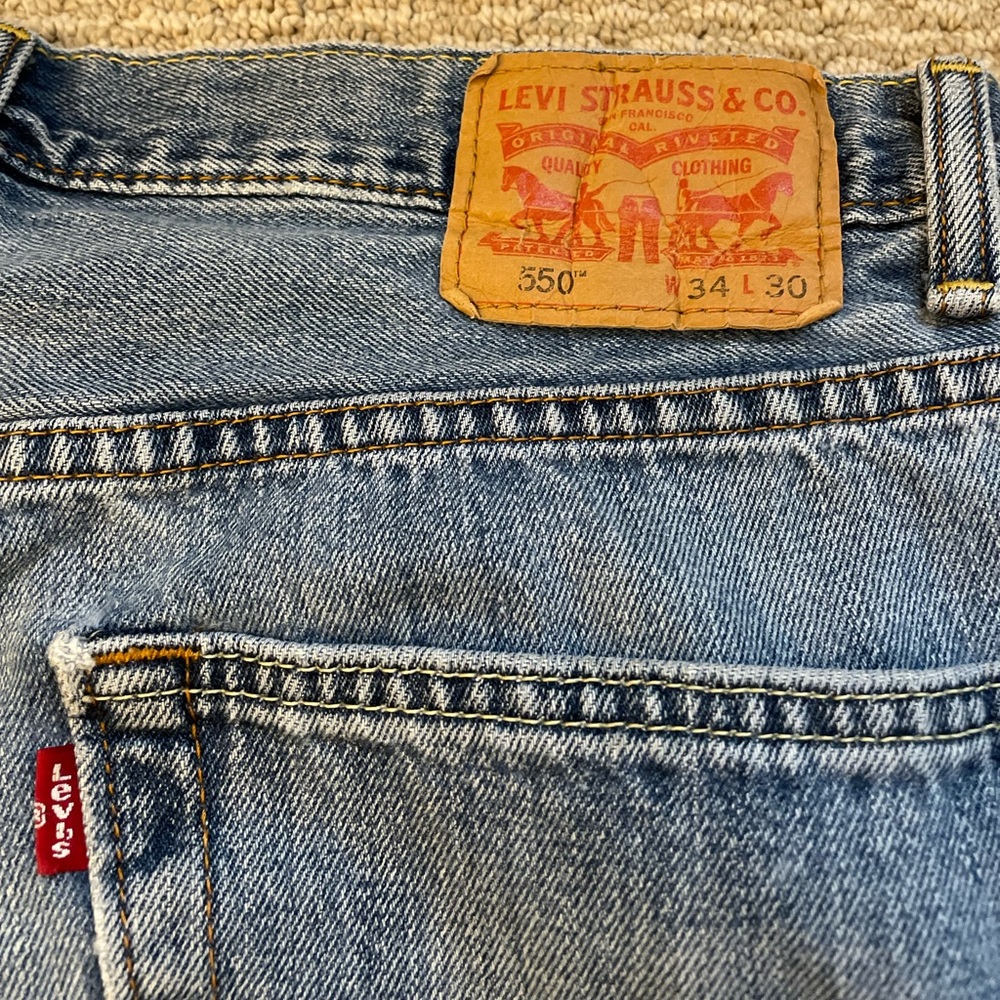 Levi’s distressed straight leg jeans